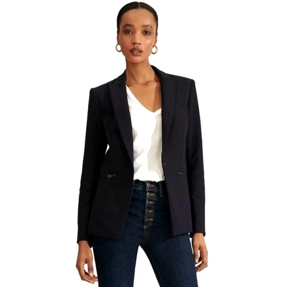 Veronica Beard 0 Core Schoolboy $645 Scuba Blazer Dickey Jacket Fitted Black NWT - Picture 12 of 16